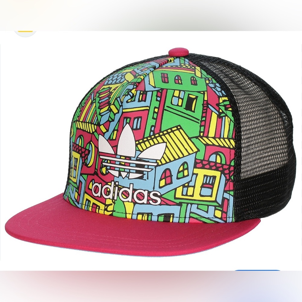 Adidas Rare Originals Performance Fuchsia Hat Cap Strap Color Block Streetwear